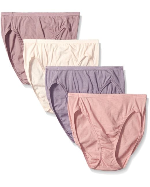 Hanes 4pack Hicut Panties in Pink Lyst