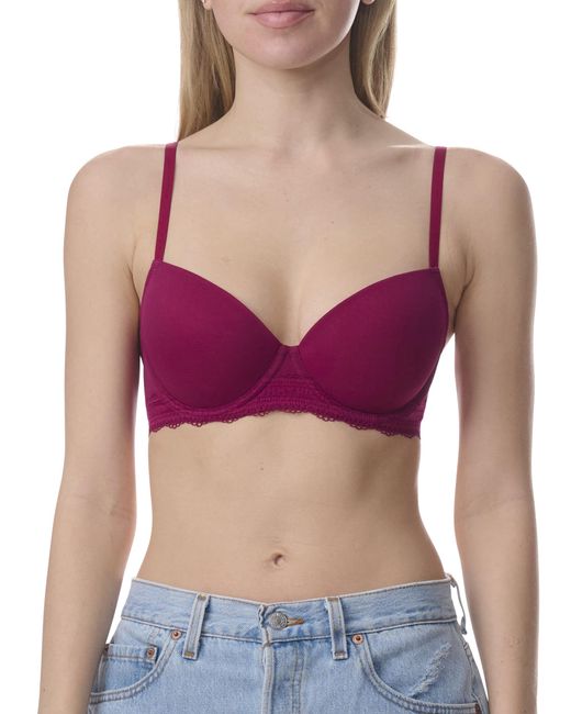 Tommy Hilfiger Purple S Lightly Lined Mesh Balconette Bra With Underwire