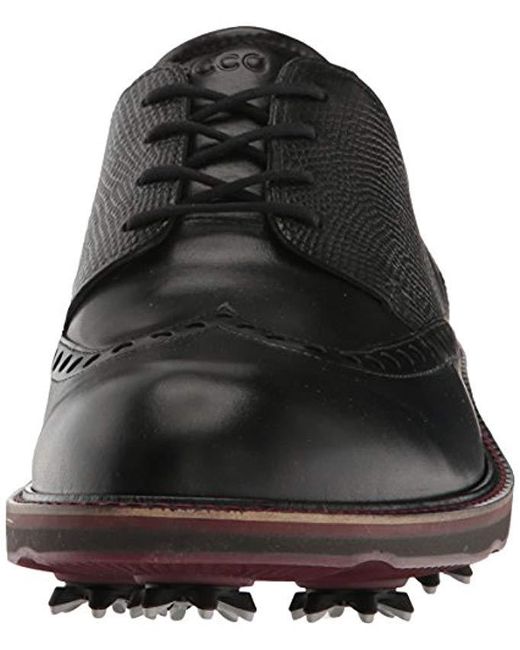 Ecco Leather Luxe Golf Shoe in Black/Black (Black) for Men