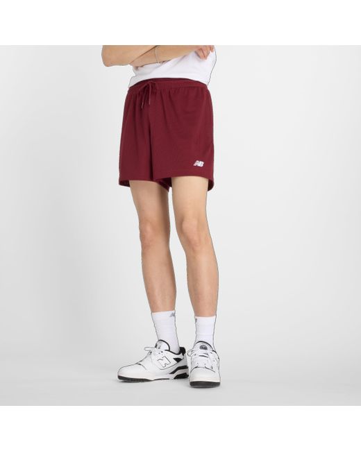 New Balance Red Sport Essentials Mesh Short 5" for men