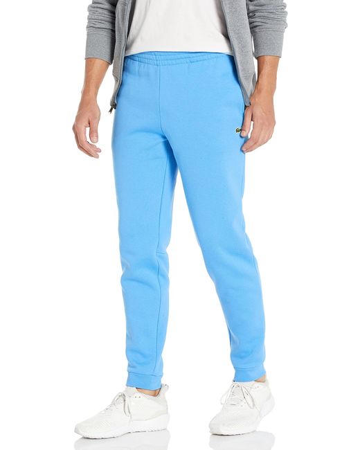 Lacoste Blue Mens Solid Fleece Jogger Sweatpants for men