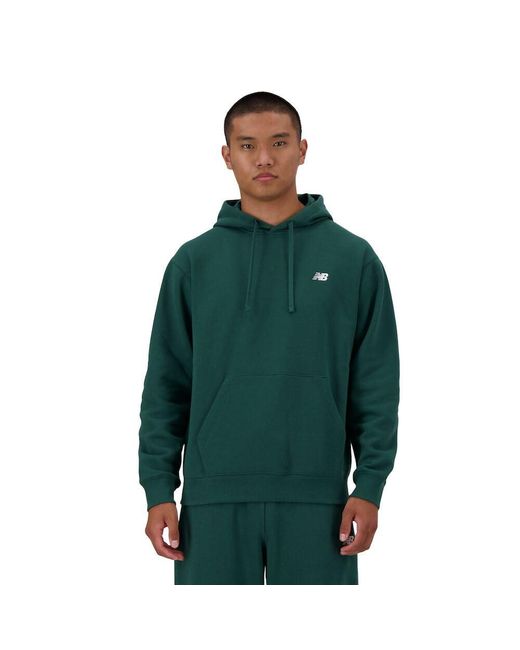 New Balance Green Sport Essentials Fleece Hoodie for men