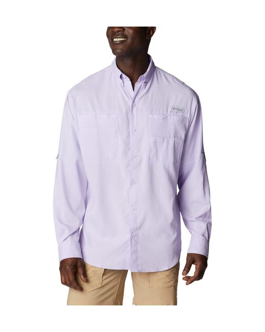 Columbia Purple Big & Tall Tamiami Ii Long Sleeve Shirt for men