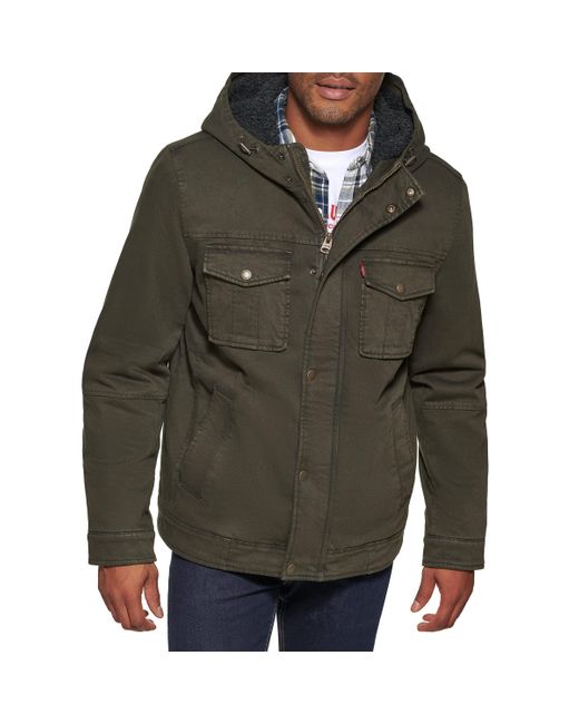 Levi's Brown Sherpa Lined 4-pocket Military Jacket for men