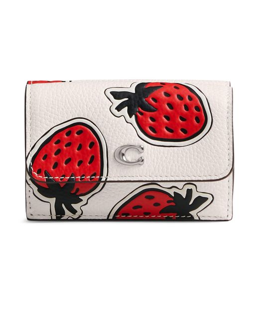 COACH Red Essential Mini Trifold Wallet