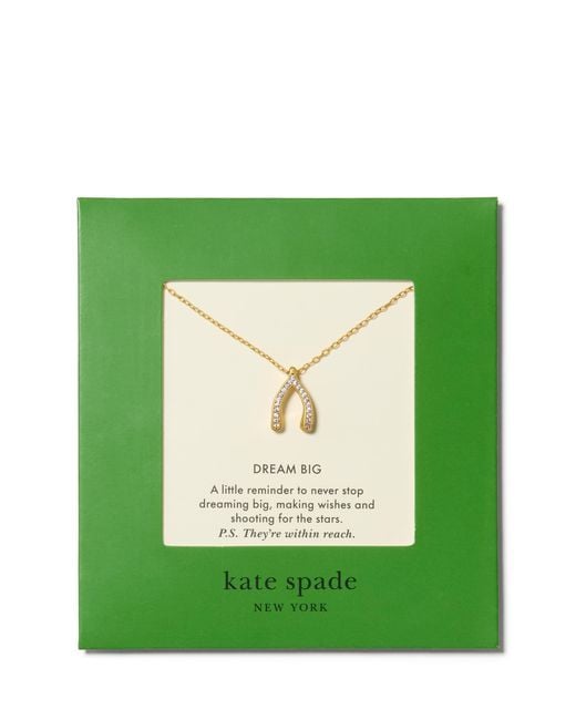 Kate Spade Green Brass Dream Big Pendant Necklace