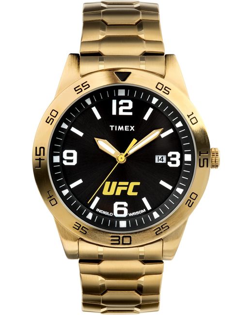 Timex Goldtone Strap Black Dial Goldtone for Men Lyst