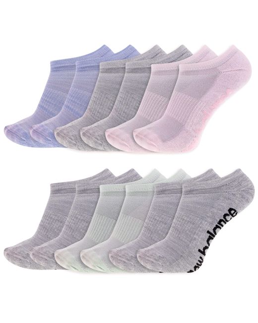 New Balance Purple Performance Cushioned No Show 12 Pair Pack