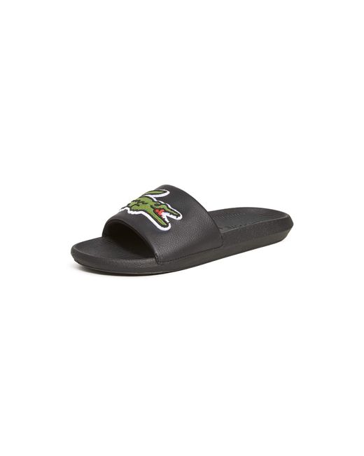 Lacoste Black Croco Slide Sandal for men