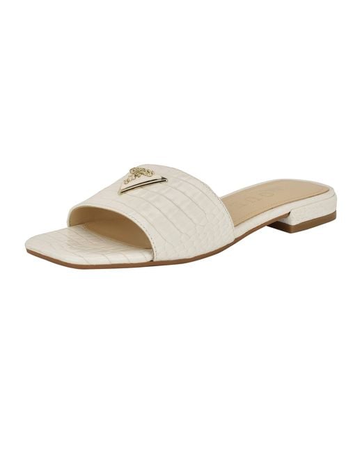 Guess White Tamsea Flat Sandal