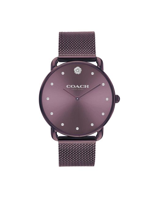 COACH Purple Elliot Watch | Quartz Movement | True Classic Design| Timeless Elegance For Every Occasion