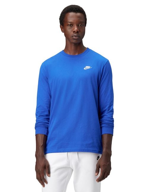 Nike Blue Sportswear Club Long-sleeve T-shirt for men