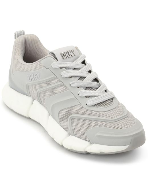 DKNY Women's White Adina Lace Up Sneaker