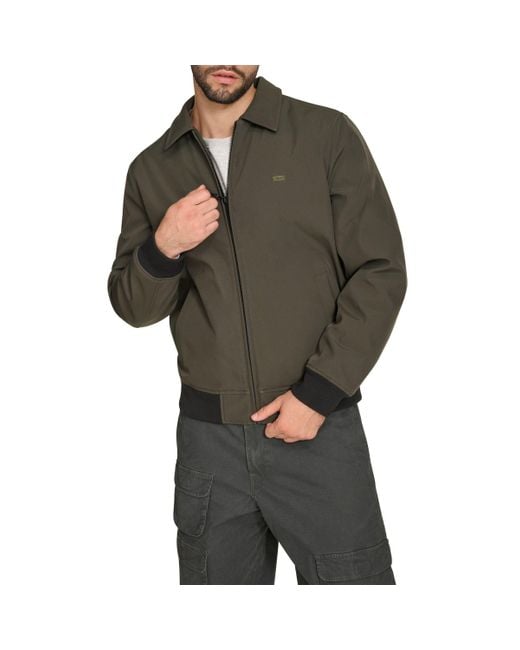 Levi's Green Lightweight Softshell Varsity Rib Knit Bomber Jacket for men