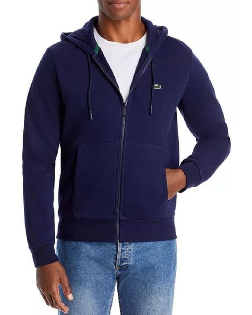 Lacoste Blue Long Sleeve Classic Fit French Terry Zip-up Hoodie for men