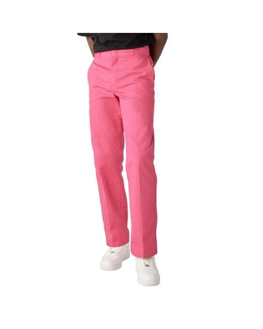 Dickies Men Regular Fit Cuffed Pant pink stonewash rosette