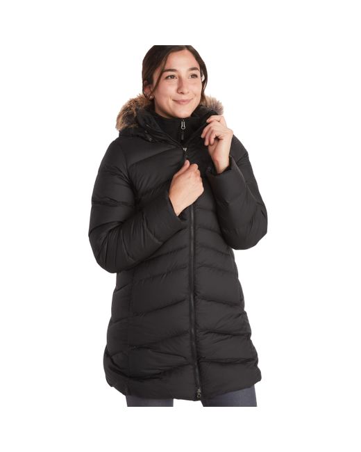 Marmot Black Montreal Mid-thigh Length Down Puffer Coat