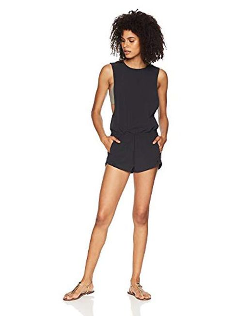 Hurley Black Coastal Quick Dry Water Repellent Beach Cover-up Romper