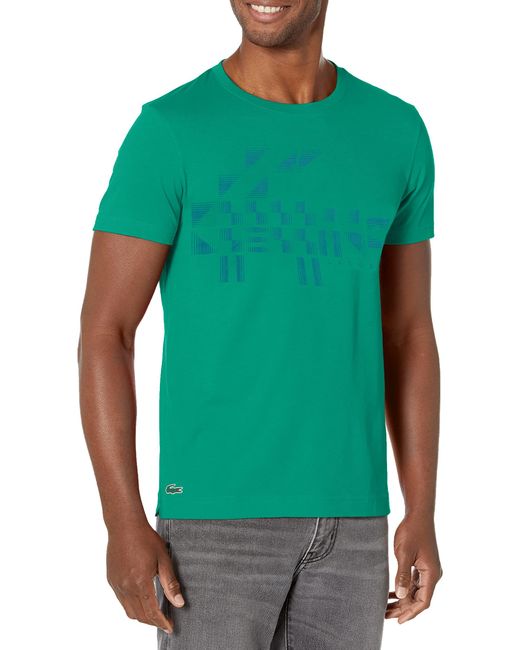 Lacoste Green Short Sleeve Crew Neck Djokavic Off-court Tennis T-shirt for men