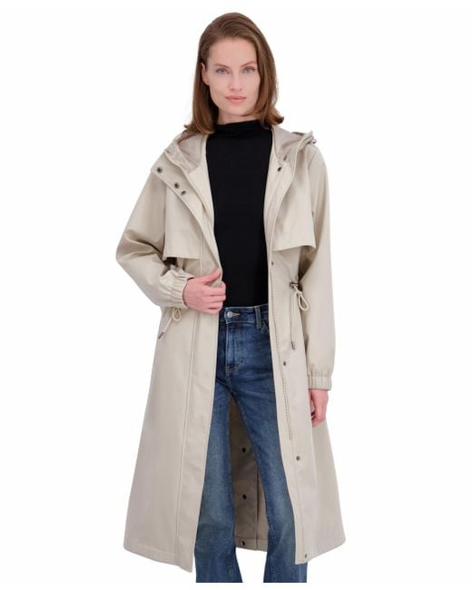 Tahari Women's Blue Softshell Trench Coat – Lightweight Rain
