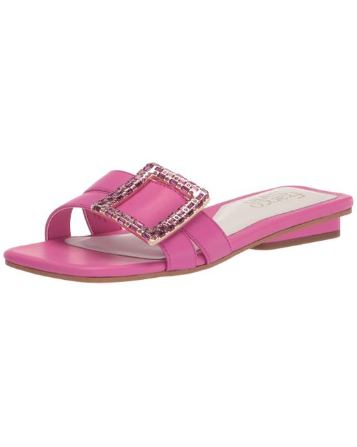 Franco Sarto Nalani Embellished Slides Sandal in Pink | Lyst