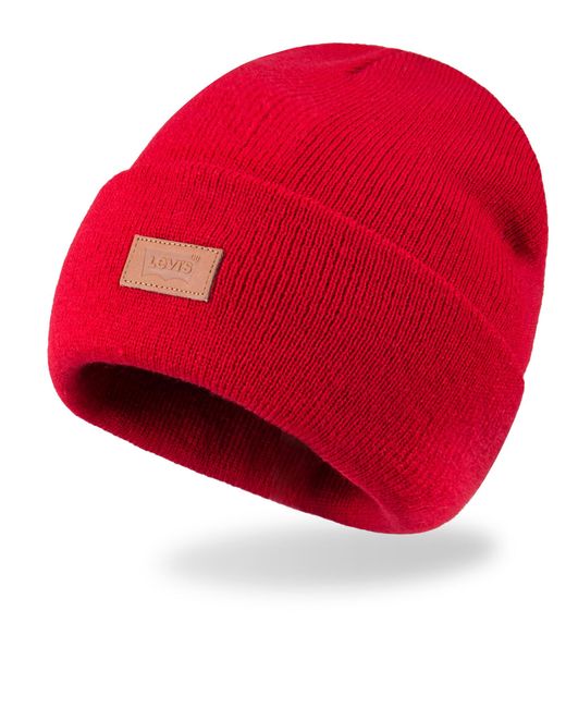 Levi's Red All Season Cuffed Beanie Hat
