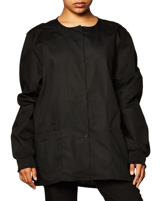 CHEROKEE Black Workwear S Three Pocket Warm-up Scrub Jacket