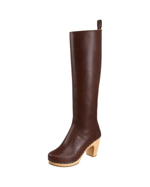 Swedish Hasbeens Brown 479 Knee-high Boot,chocolate,5 M Us