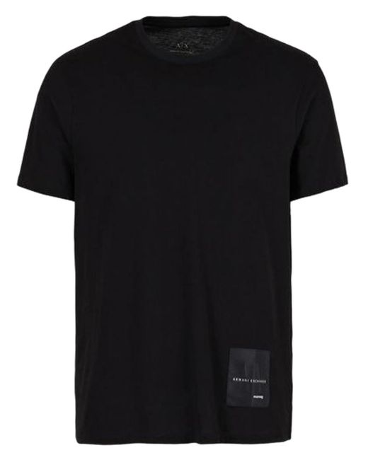 Emporio Armani Black A | X Armani Exchange Regular Fit Limited Edition Armani Exchange X Mix Mag Patch Logo Tee for men