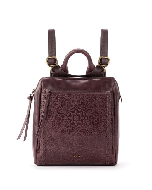The Sak Purple Loyola Leather Convertible Mini Backpack