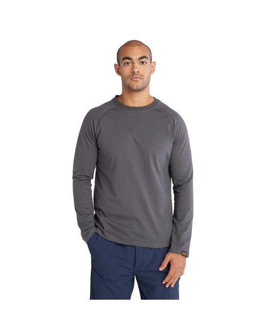 Timberland Gray Core Refelctive Pro Logo Long-sleeve T-shirt