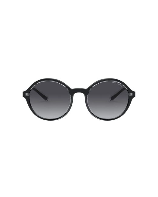 Emporio Armani Black A|x Armani Exchange Ax4101sf Low Bridge Fit Round Sunglasses