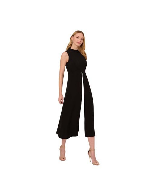 Adrianna Papell Black Colorblocked Crop Jumpsuit