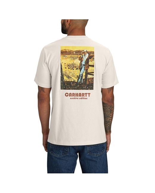 Carhartt Natural Relaxed Fit Heavyweight Short-sleeve Pocket Farm Graphic T-shirt for men