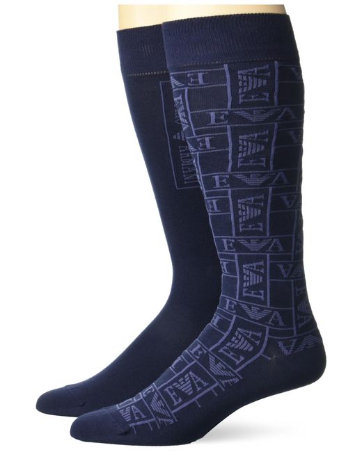Emporio Armani Blue 2 Pack Long Socks for men