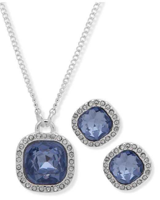 Nine West Box Nk/pe Cushion Set - Slv/blue