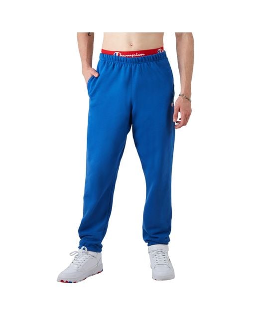 Champion , Reverse Weave Fleece Sweatpants, Soft Joggers, 30", Steel Blue Ink C Logo, X-large for men