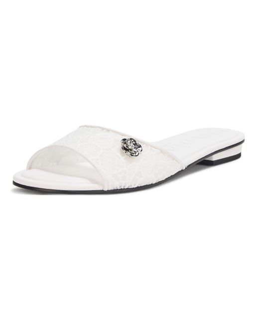 Karl Lagerfeld White Paris Everyday Cushioned Insole Charcel-double Strap Wedge Sandal Slide
