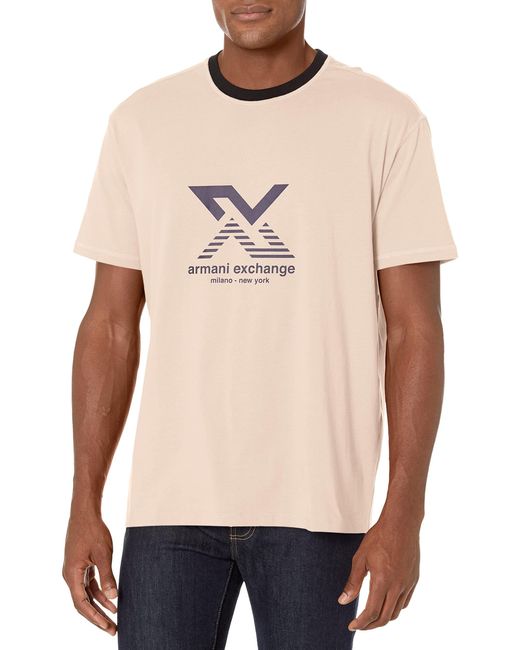 Emporio Armani Natural A | X Armani Exchange Striped Ax Logo Comfort Fit T-shirt for men
