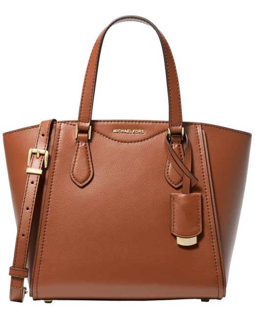 Michael Kors Brown Sm Conv Tz Tote Xbody Hand Bag