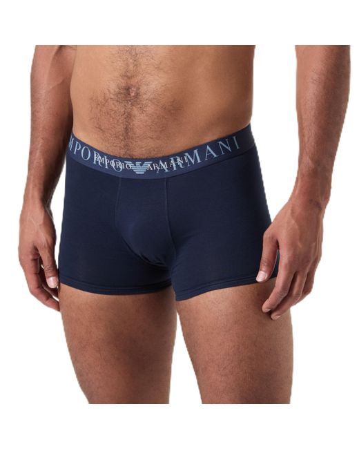 Emporio Armani Rubber Pixel Logo Trunk Badehosen in Blue für Herren