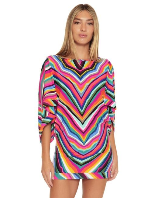 Trina Turk Standard Louvre Swim Tunic Cover Up in Red Lyst