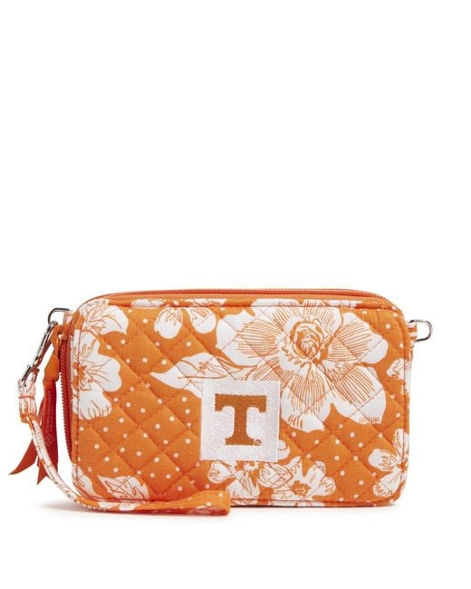 Vera Bradley Orange Cotton All In One Crossbody Purse With Rfid Protection
