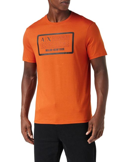 Emporio Armani Orange A | X Armani Exchange Regular Fit Box Logo Pima Cotton Tee for men