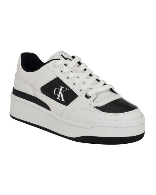 Calvin Klein White Alondra Platform Sneaker