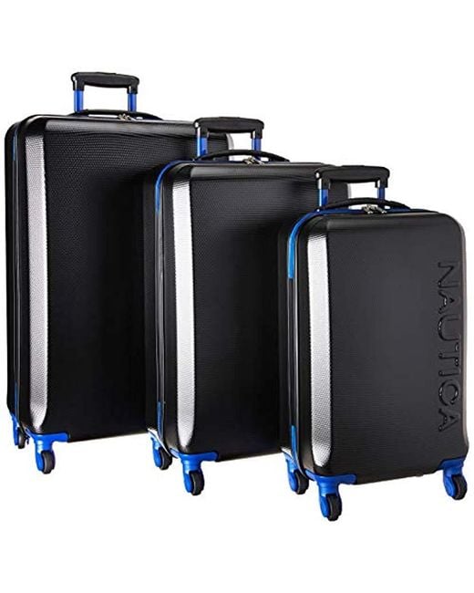 Nautica Black 3 Piece Hardside Spinner Luggage Set