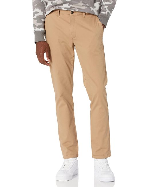 Amazon Essentials Legere Stretch-Chinohose mit Enger Passform in Natural für Herren