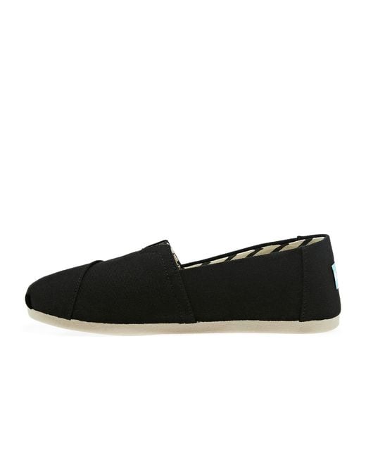 TOMS Black Alpargata Recycled Cotton Canvas Loafer Flat