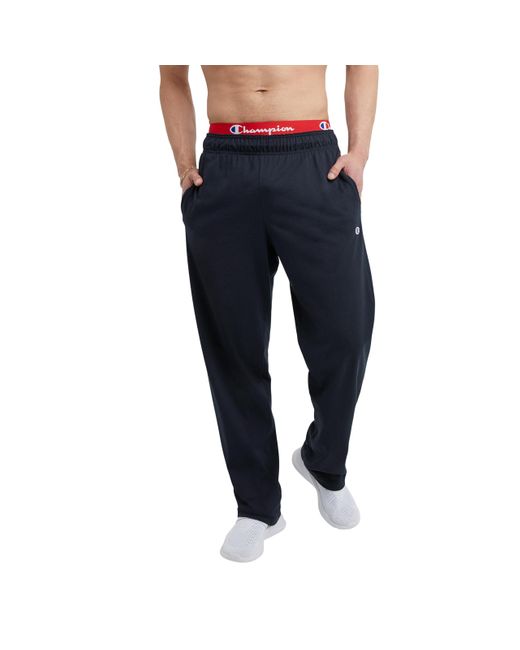 Champion Blue Authentic Open Bottom Jersey Pant for men
