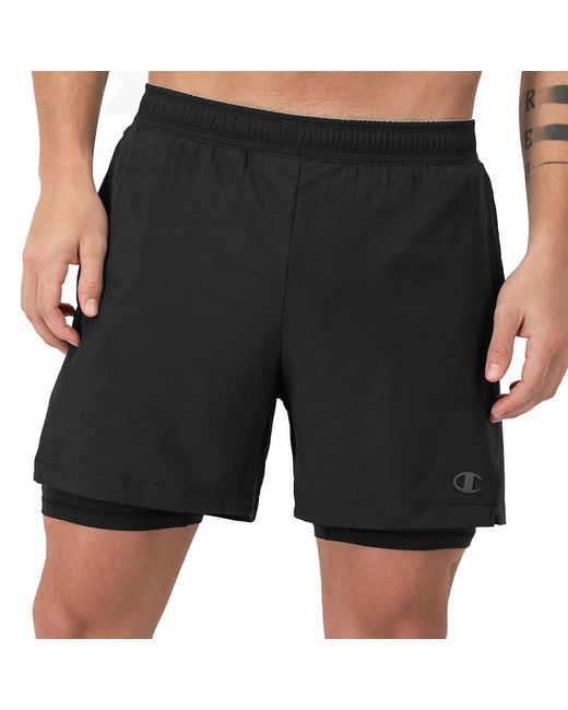 Champion , Mvp With Total Support Pouch, Running Shorts For With Liner, 5", Black Hd C Logo, Medium for men
